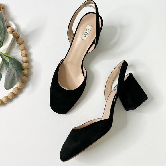 FURLA Suede Block heel Sandals Sz 37 - Picture 1 of 10